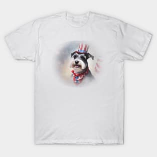 Patriotic Schnauzer Dog T-Shirt